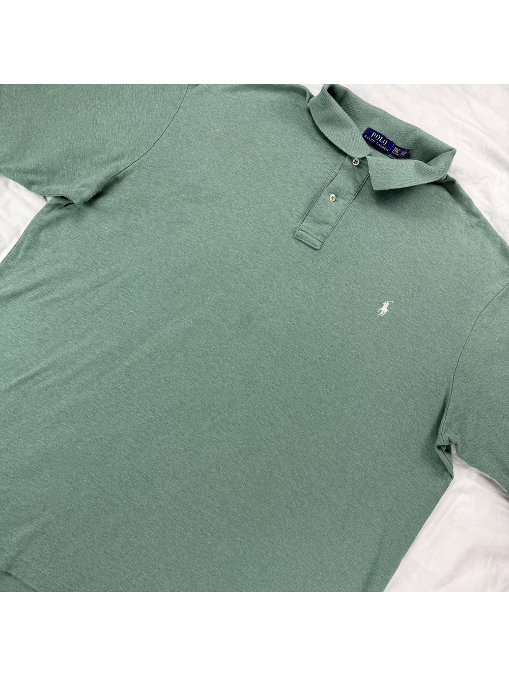 Polo Ralph Lauren Mens 2XLT Tall Green Cotton Polo Shirt Pony Logo Big & Tall